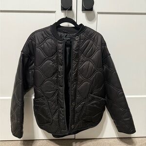 Central Park West Black Quilted Military Jacket